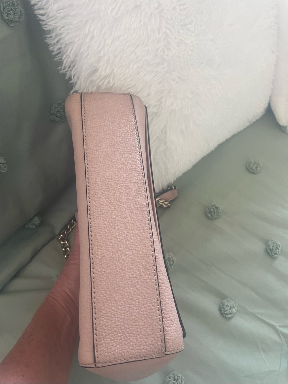 kate spade Blush Pink Pebbled Leather Chain-Handle Shoulder Bag - Picture 6 of 11